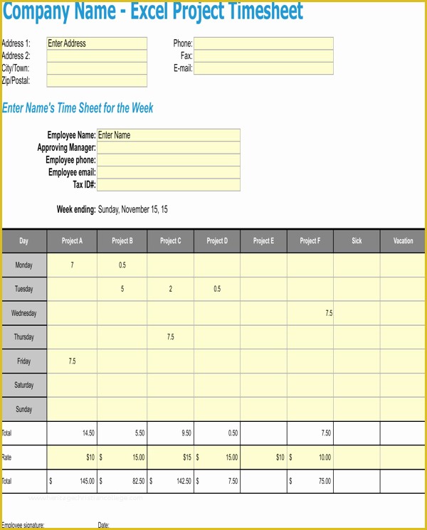 Project Timesheet Template Free Of Download Project Timesheet Template for Free formtemplate