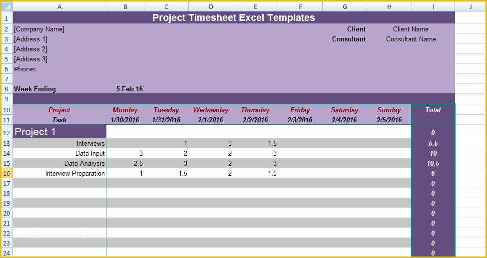 Project Timesheet Template Free Of Get Project Timesheet Excel Templates