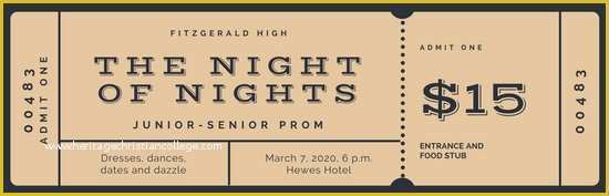 Prom Ticket Template Free Of Brown and Black Bordered Prom Ticket Templates by Canva