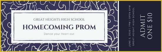 Prom Ticket Template Free Of Customize 346 Ticket Templates Online Canva