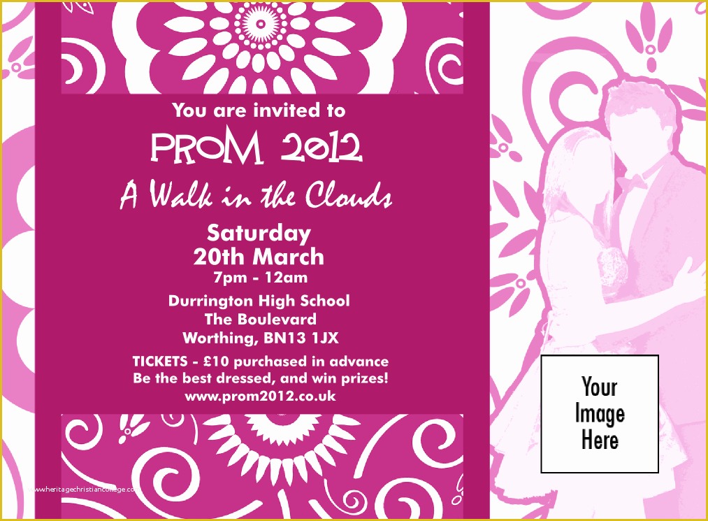 Prom Ticket Template Free Of Fuchsia Prom Invitation