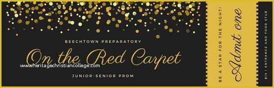 Prom Ticket Template Free Of Gold and Black Red Carpet Prom Ticket Templates by Canva