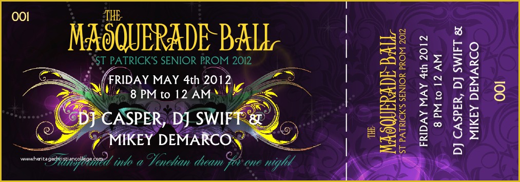 Prom Ticket Template Free Of Masquerade Ball event Ticket