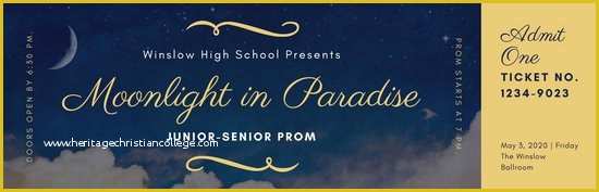 Prom Ticket Template Free Of Navy Gold Elegant Moon Prom Ticket Templates by Canva