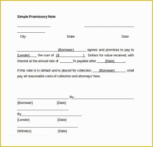 Promissory Note Free Template Download Of 11 Sample Promissory Notes
