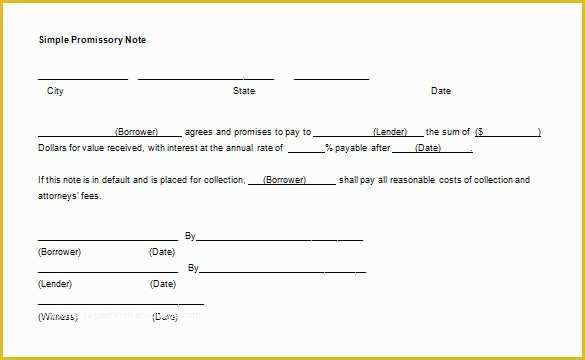 Promissory Note Free Template Download Of 35 Promissory Note Templates Doc Pdf