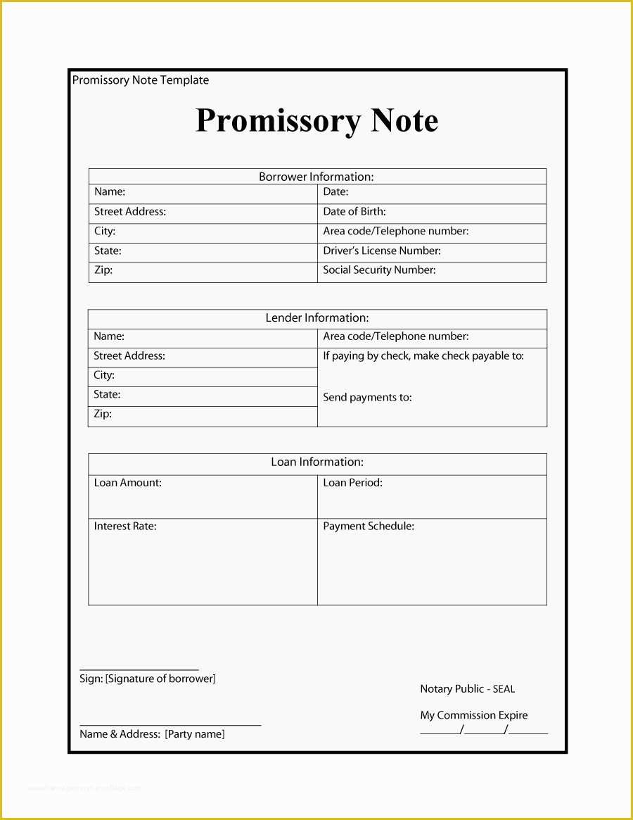 Promissory Note Free Template Download Of 45 Free Promissory Note Templates & forms [word & Pdf]