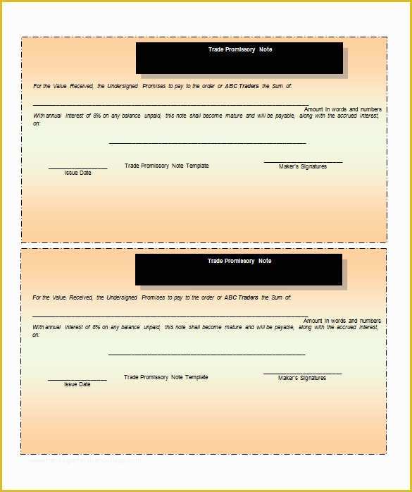 Promissory Note Free Template Download Of Blank Promissory Note form