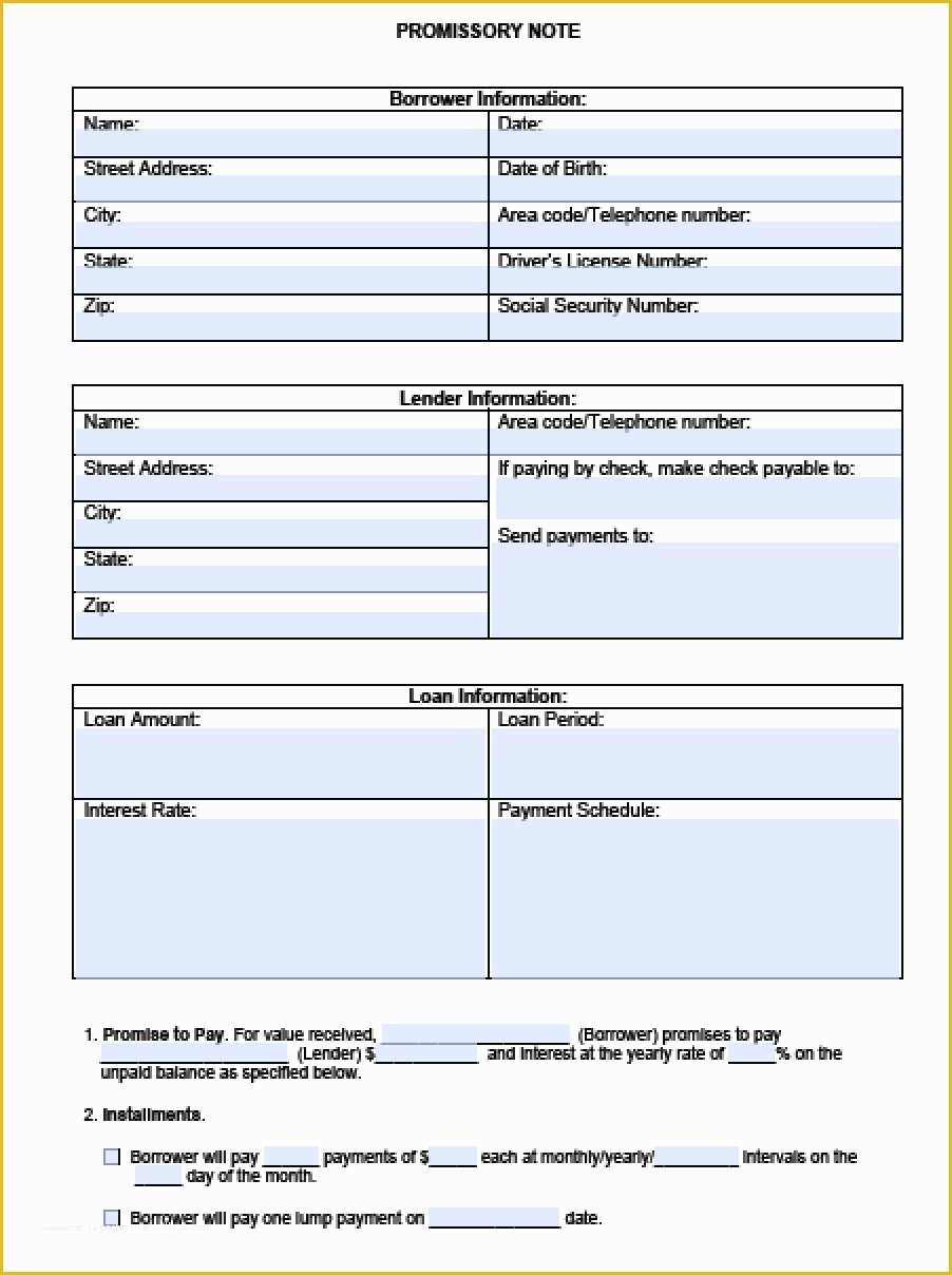 Promissory Note Free Template Download Of Download Blank Promissory Note Template Pdf Rtf