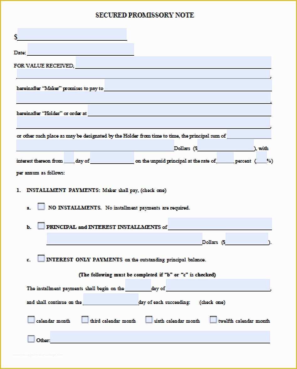 Promissory Note Free Template Download Of Download Secured Promissory Note Template Pdf Rtf Word