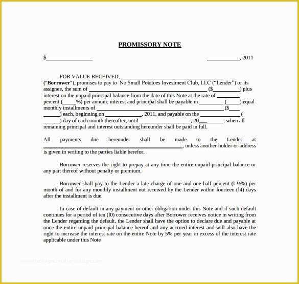 Promissory Note Free Template Download Of Promissory Note 22 Download Free Documents In Pdf Word