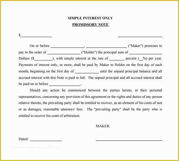 Promissory Note Free Template Download Of Promissory Note 26 Download