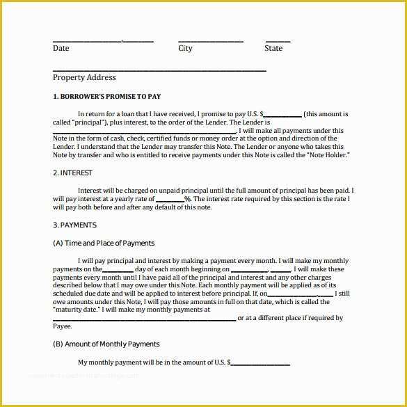 Promissory Note Free Template Download Of Promissory Note Template 10 Download Free Documents In