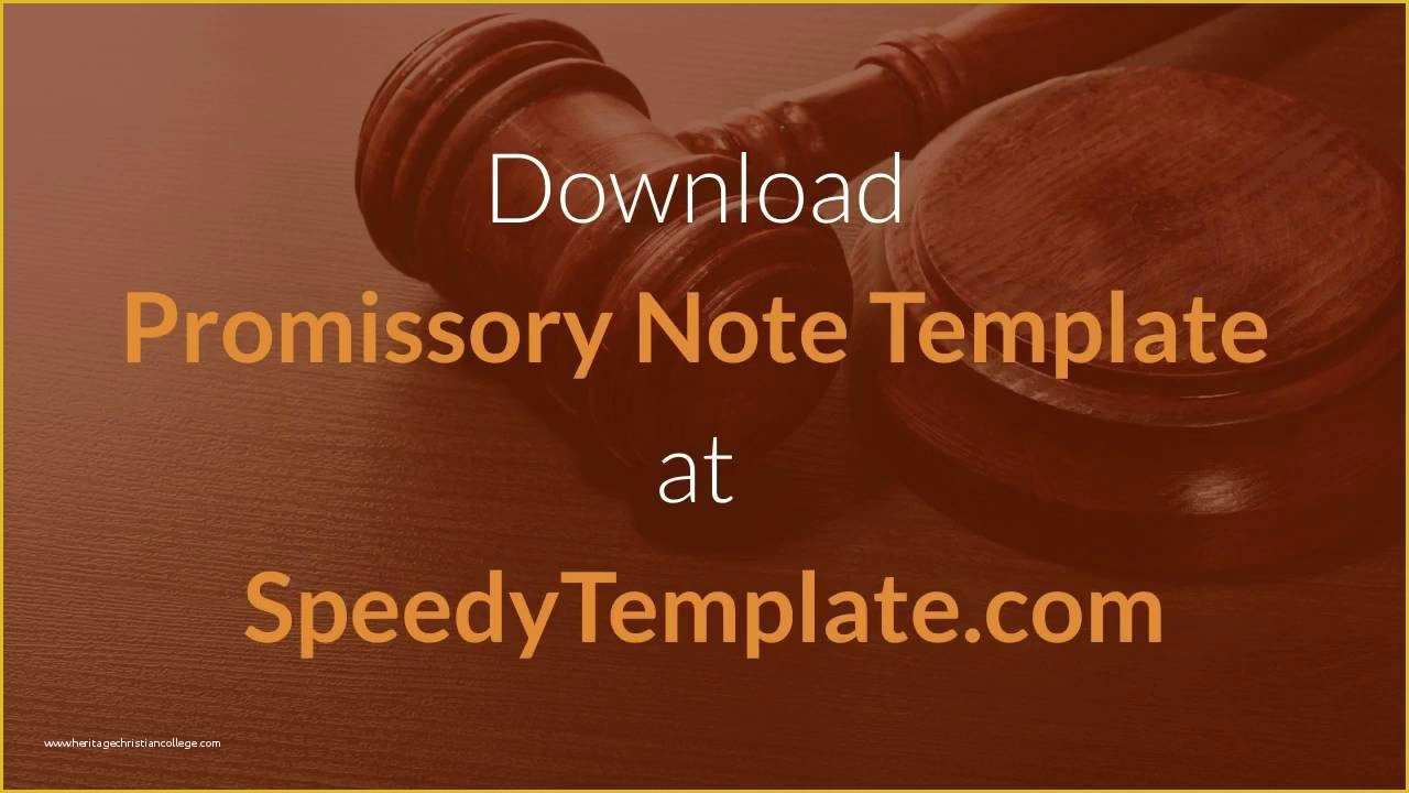 Promissory Note Free Template Download Of Promissory Note Template How to Write A Promissory Note