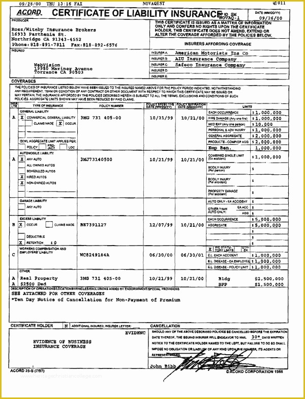 Proof Of Auto Insurance Template Free Of Proof Auto Insurance Template Free