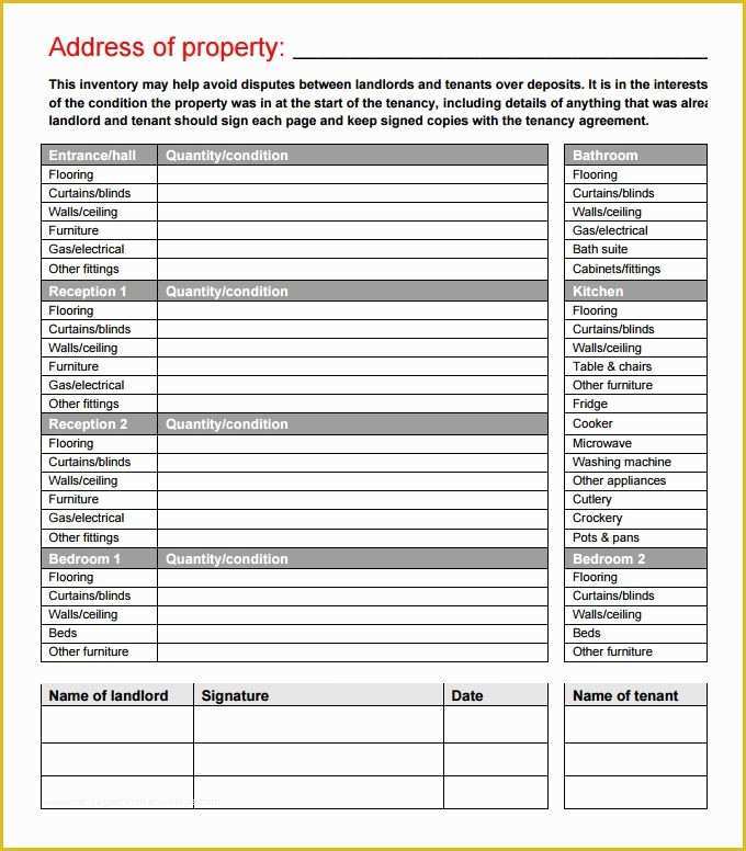 Property Condition Report Template Free Of A Property Inventory Template is the Record Of A Rental