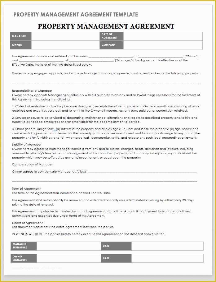 Property Management Agreement Template Free Of 18 Free Property Management Templates
