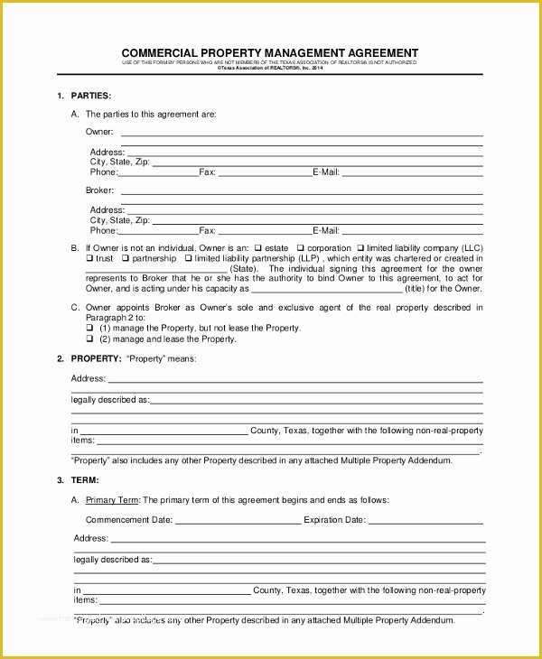 Property Management Agreement Template Free Of 8 Sample Property Management Agreements