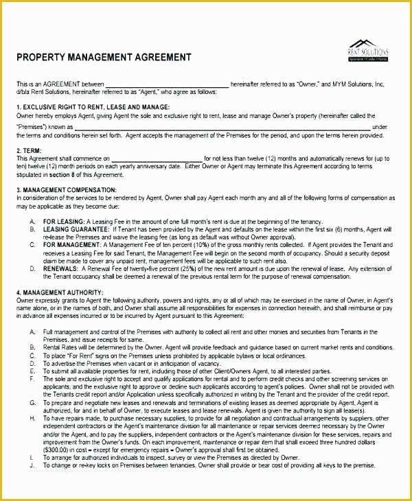 Property Management Agreement Template Free Of Artist Management Contract Template Agreement Next Project