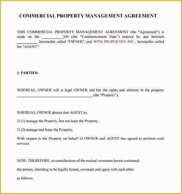 Property Management Agreement Template Free Of Property Management Contract Template Invitation Template