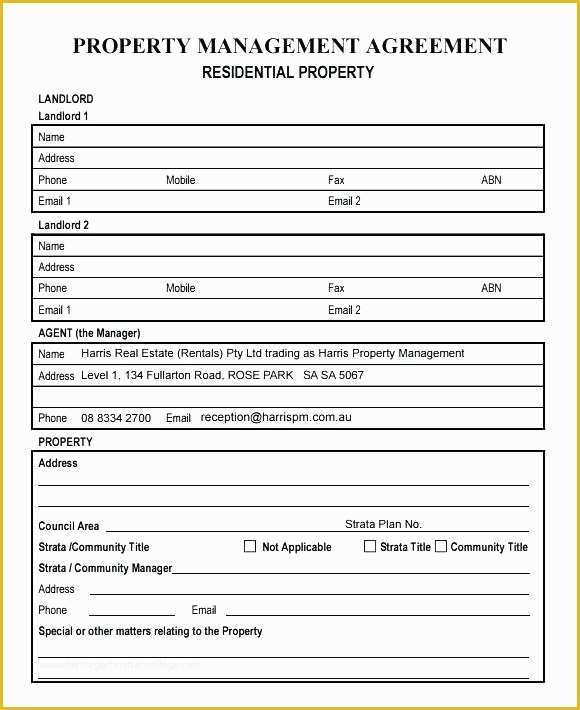 Property Management Agreement Template Free Of Property Manager Agreement Template Sample Lease Agreement