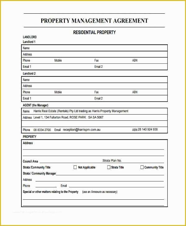 Property Management Agreement Template Free Of Sample Management Agreement forms 8 Free Documents In