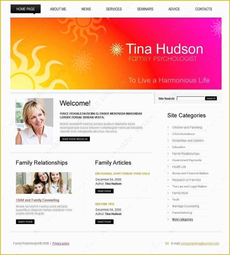 Psychologist Website Template Free Of Family Psychologist Website Template by Wt