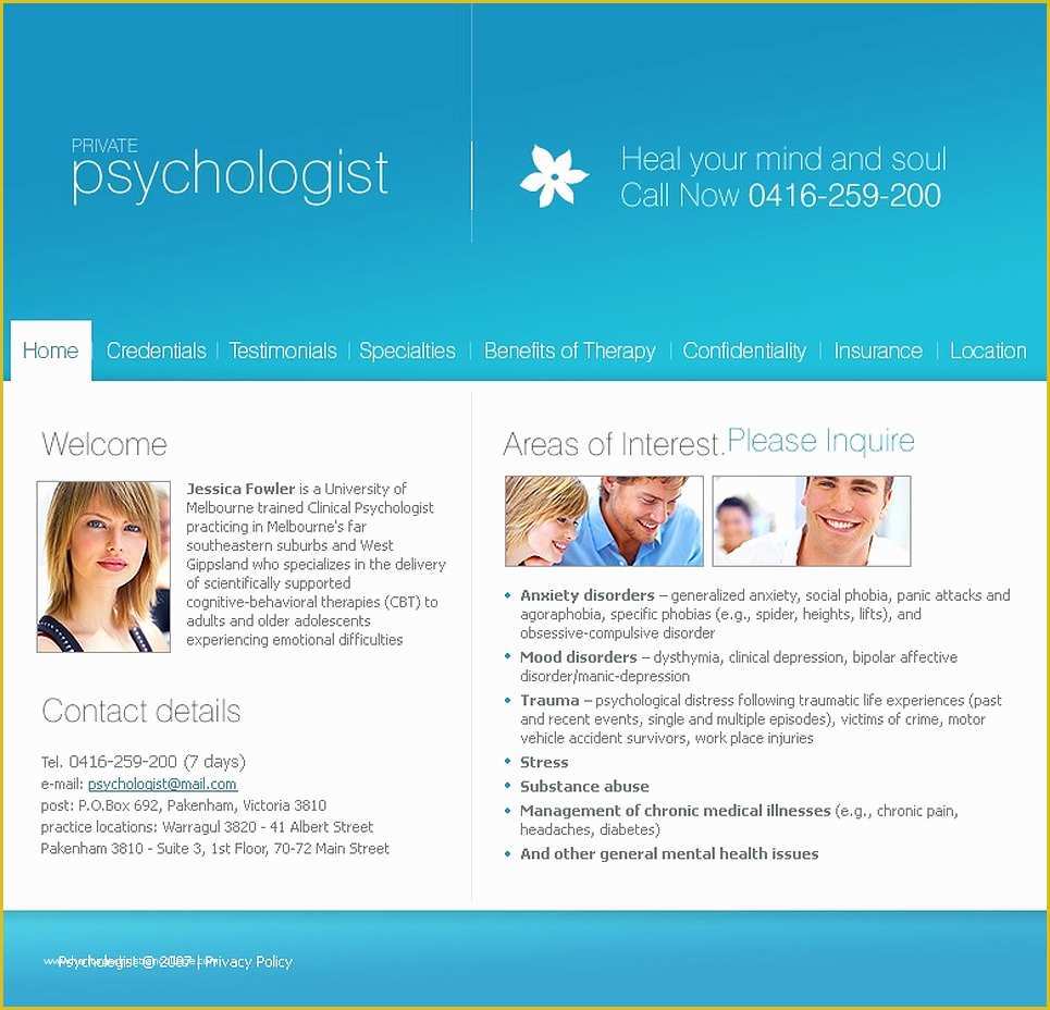 Psychologist Website Template Free Of Family Psychologist Website Template Web Design