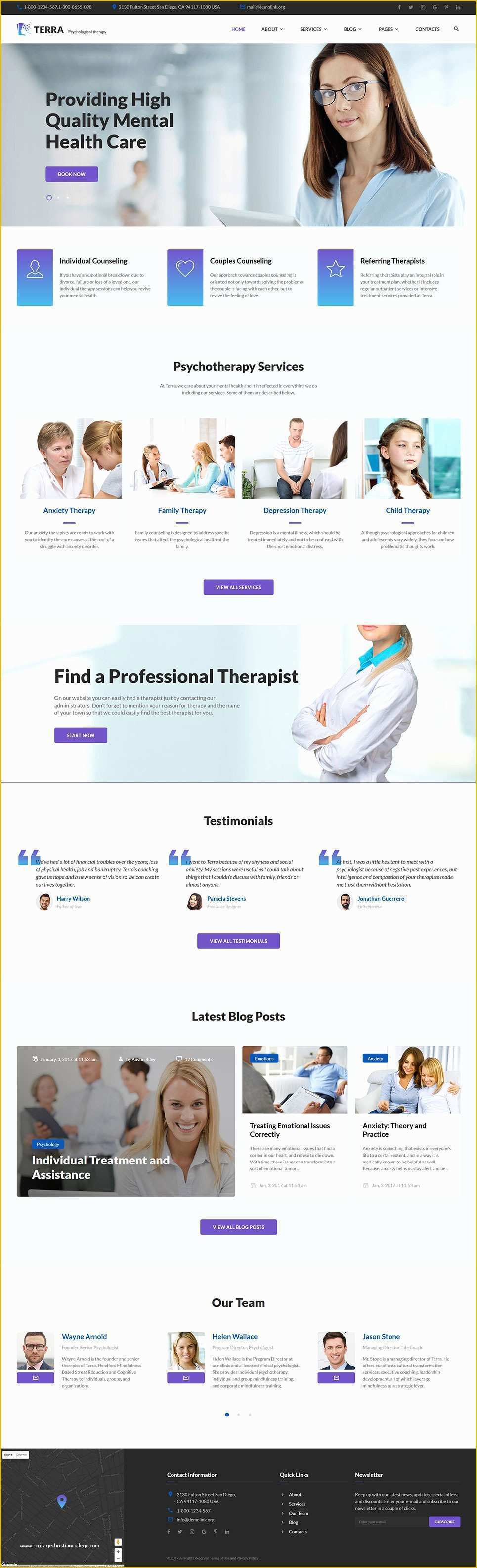 Psychologist Website Template Free Of Psychologist Responsive Website Template