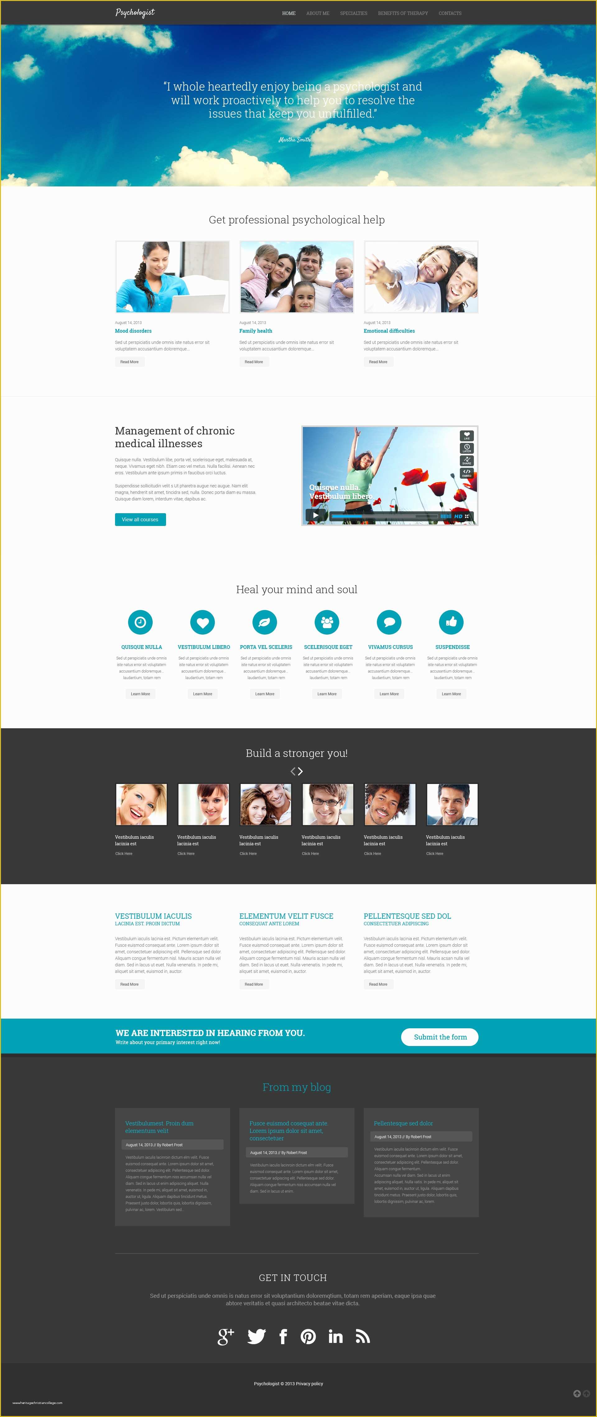 Psychologist Website Template Free Of Psychologist Responsive Website Template