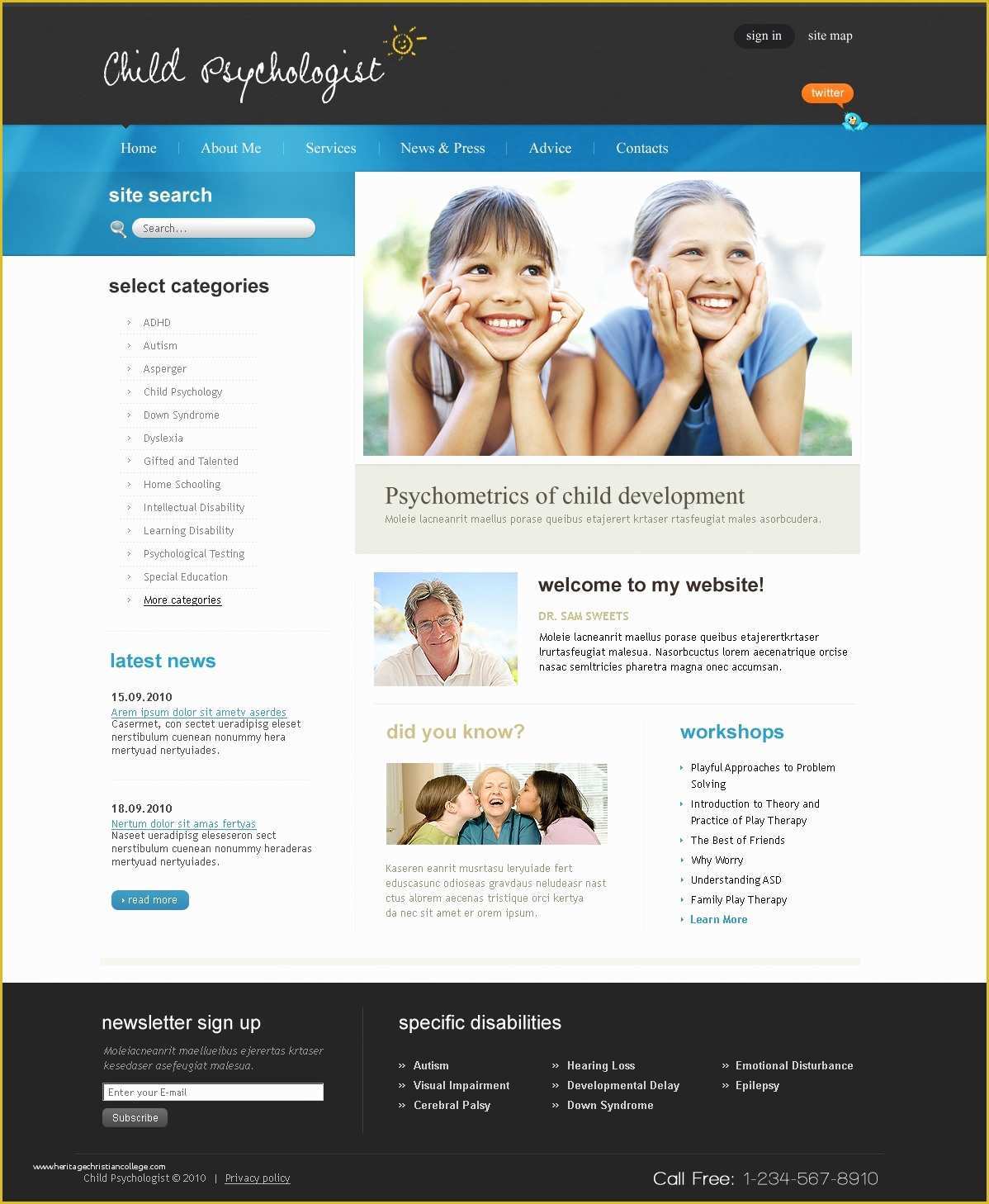 Psychologist Website Template Free Of Psychologist Website Template