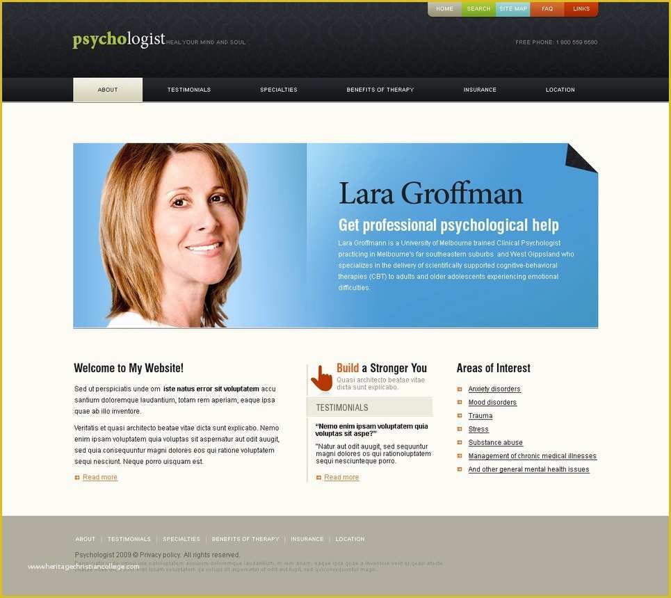 Psychologist Website Template Free Of Psychologist Website Template