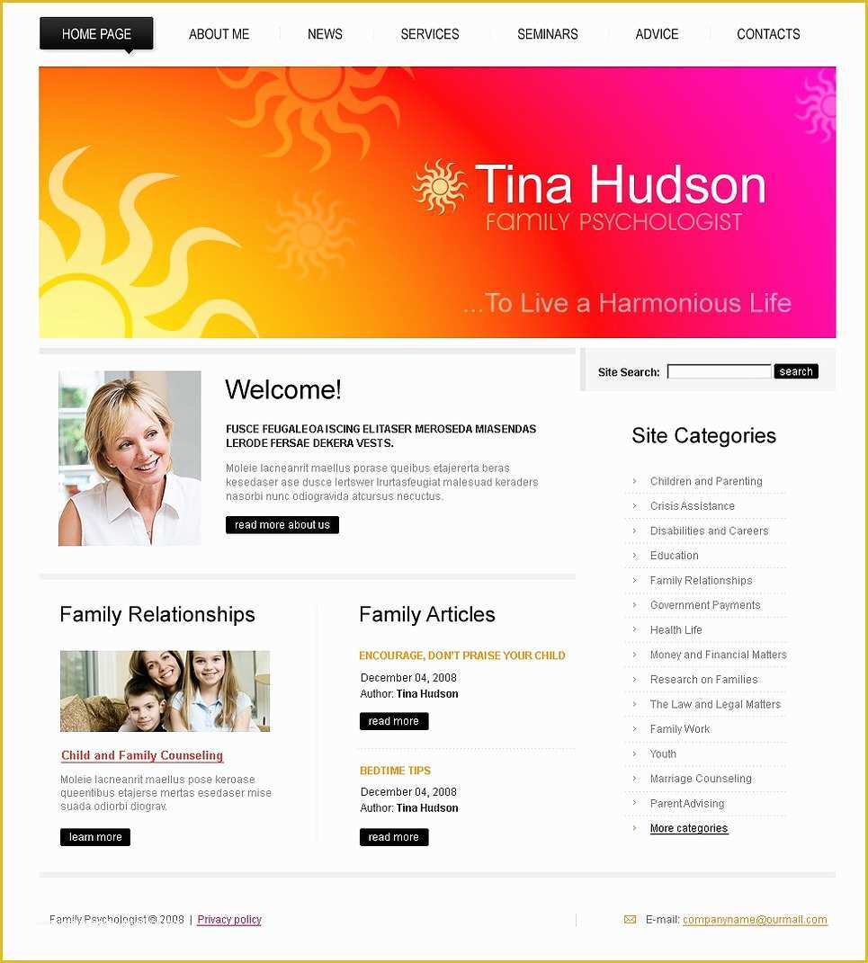 Psychologist Website Template Free Of Psychologist Website Template