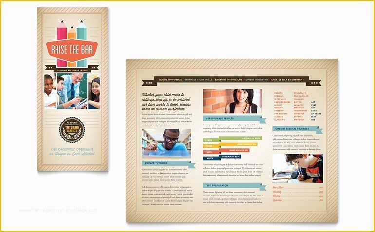 Publisher Booklet Template Free Of Tutoring School Brochure Template Word &amp; Publisher