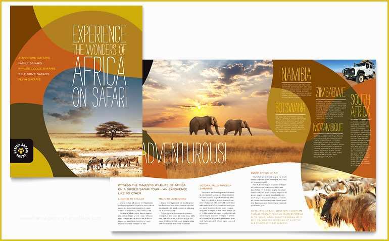 Publisher Brochure Templates Free Of African Safari Brochure Template Word &amp; Publisher