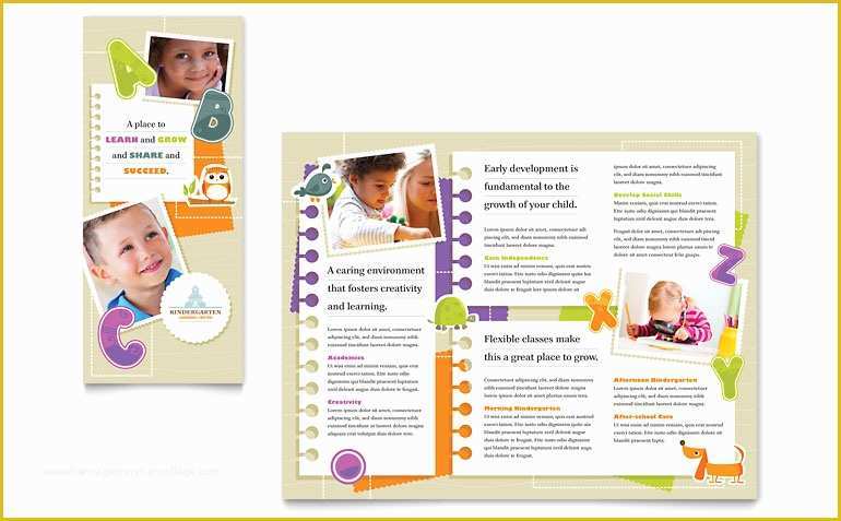 Publisher Brochure Templates Free Of Kindergarten Tri Fold Brochure Template Word &amp; Publisher