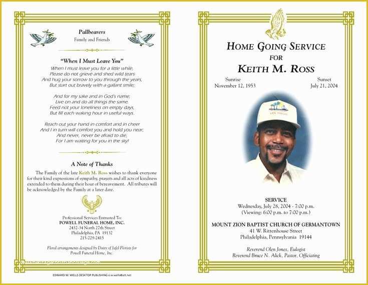 Publisher Funeral Program Template Free Of Free Funeral Program Template Microsoft Publisher