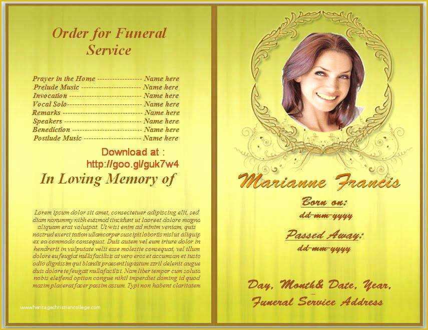 Publisher Funeral Program Template Free Of Funeral Program Template Microsoft