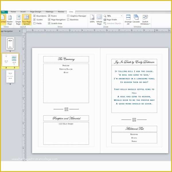 Publisher Funeral Program Template Free Of Sample Funeral Program Layout What Should You Include