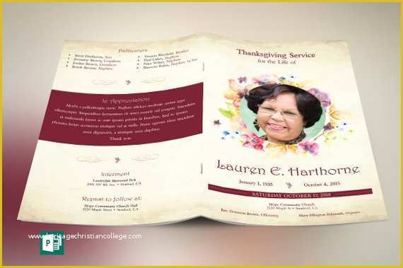 Publisher Funeral Program Template Free Of Watercolor Funeral Program Publisher Template
