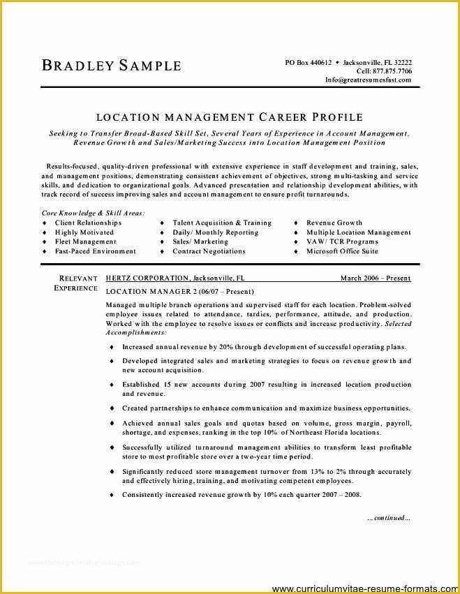 Publisher Resume Templates Free Of Free Manager Resume