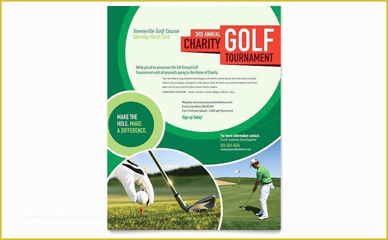 Publisher Templates for Flyers Free Of Golf tournament Flyer Template Word & Publisher