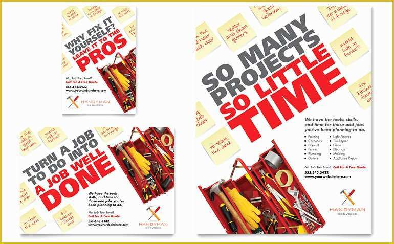 Publisher Templates for Flyers Free Of Handyman Services Flyer & Ad Template Word & Publisher