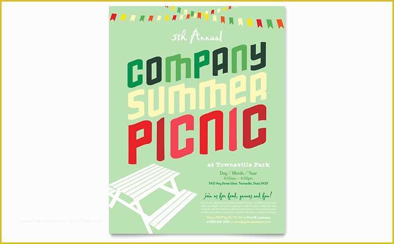 Publisher Templates for Flyers Free Of Pany Summer Picnic Flyer Template Word & Publisher