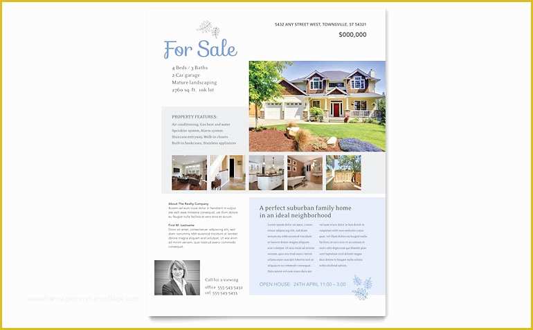Publisher Templates for Flyers Free Of Real Estate Listing Flyer Template Word & Publisher