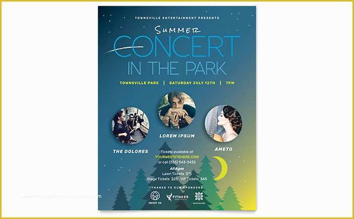 Publisher Templates for Flyers Free Of Summer Concert Flyer Template Word & Publisher