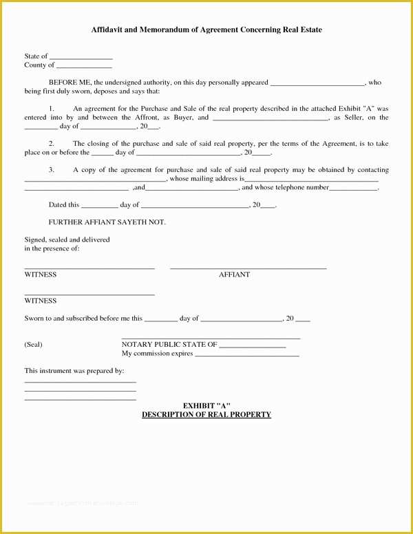 Purchase Agreement Real Estate Template Free Of Agreement to Purchase Real Estate form Free Free