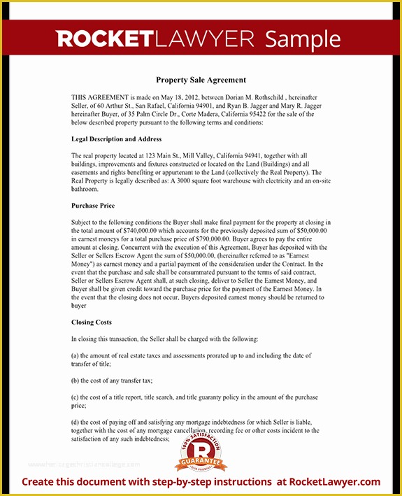 Purchase Agreement Real Estate Template Free Of Real Estate Contract and Purchase Agreement