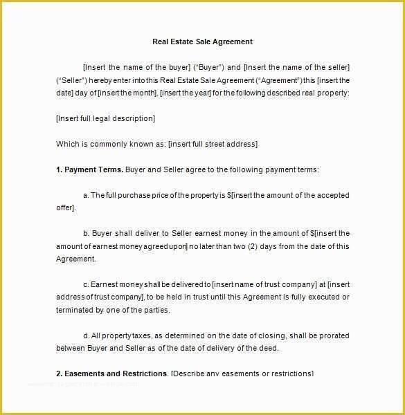 Purchase Agreement Real Estate Template Free Of Sales Contract Template 24 Word Pdf Documents Download