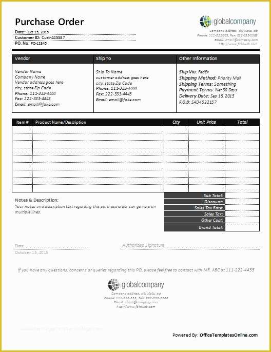 Purchase order Template Free Download Of 39 Free Purchase order Templates In Word & Excel Free